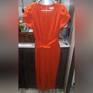 Orange Full Length Romper